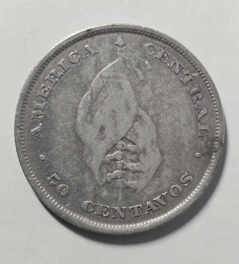 Read more about the article 1892 El Salvador Flag 50 Centavo VF