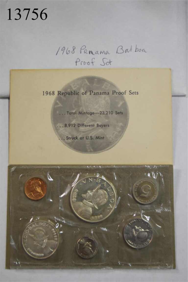 Read more about the article 1968 PANAMA Large CONQUISTADOR BALBOA Genuine Proof 6 Coin Set 2 Silver
