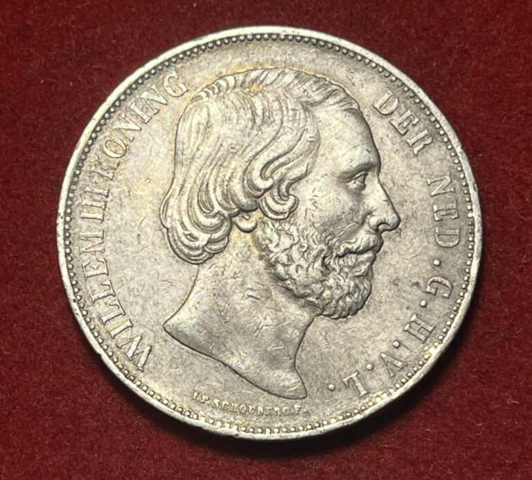 Read more about the article Netherlands 2-1/2 Gulden 1874 Silver Coin KM#82 T10105