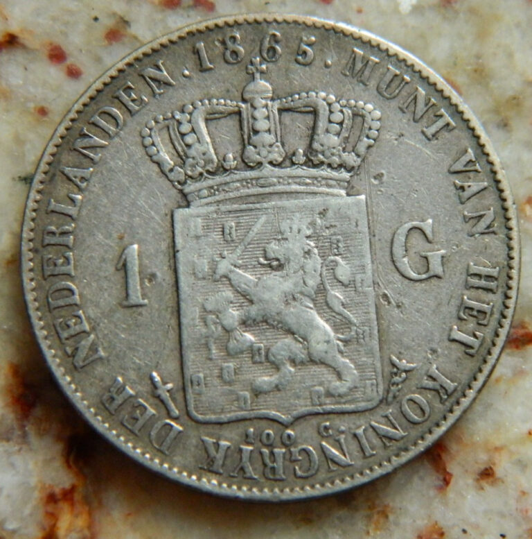 Read more about the article 1865 Netherlands 1 Gulden – Willem III Silver Coin KM# 93