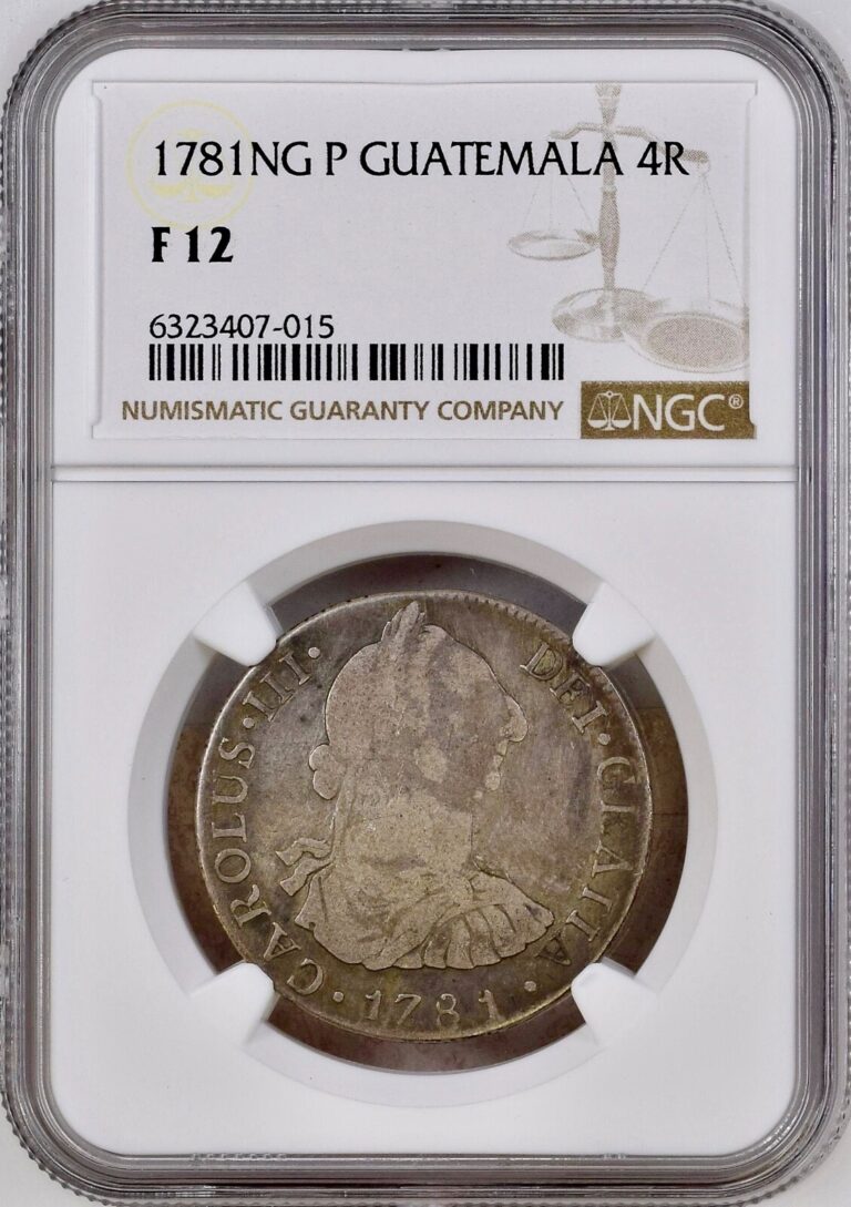 Read more about the article 1781 NG P Guatemala Charles III 4 Reales Silver NGC Fine F12 ~Top Pop 1 of 1