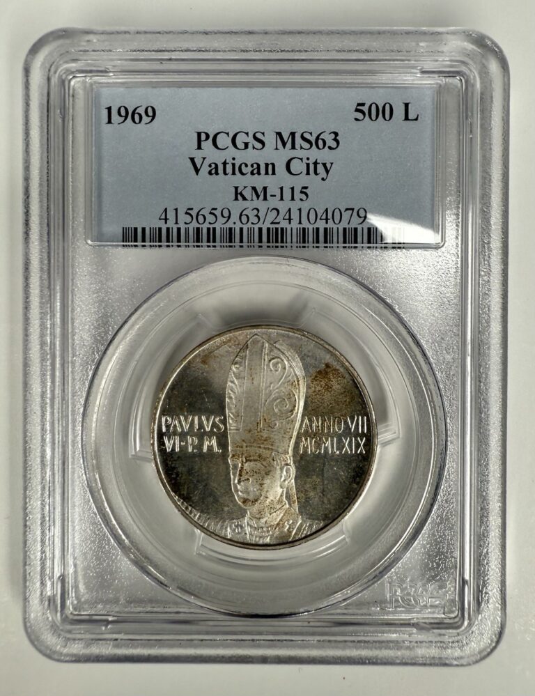 Read more about the article 1969 Vatican City 500 Lire – PCGS Certified MS 63 – PCGS Pop : 1 – $123.33 – OBO