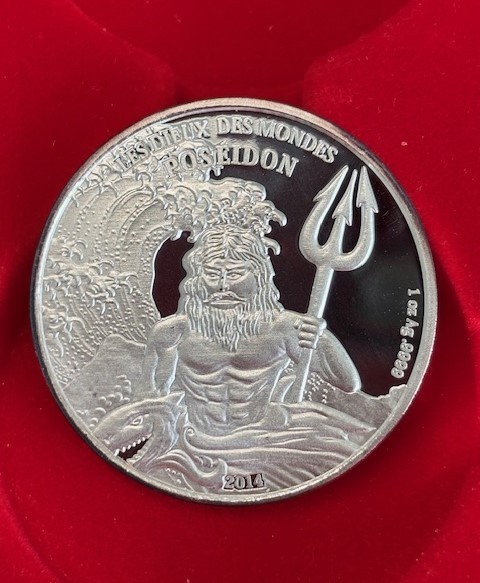 Read more about the article 2014 Burkina Faso Gods of the World Poseidon 1oz/.9999 Fine Silver Coin BU