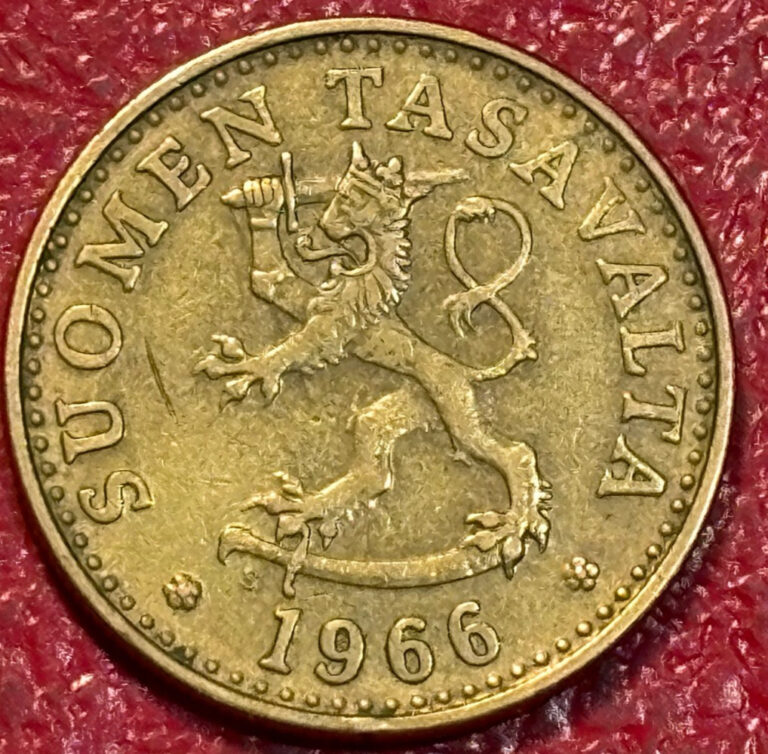Read more about the article HIGH GRADE 1966 FINLAND 20 PENNIA LION/SWORD COIN-DEC484