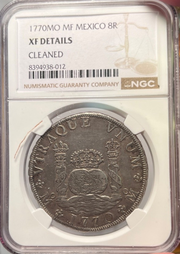 Read more about the article 1770 MO MF MEXICO Silver 8Reals KM-105 NGC XF Details   Freshly Graded