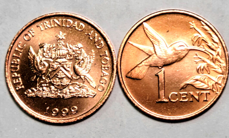 Read more about the article 1999 TRINIDAD and TOBAGO – 1 Cent B Uncirculated Coin – Hummingbird 17.7MM KM#29