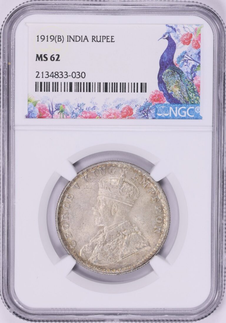 Read more about the article 1919 B Colonial British India One Rupee NGC MS62 George V Silver Coin Nice Label