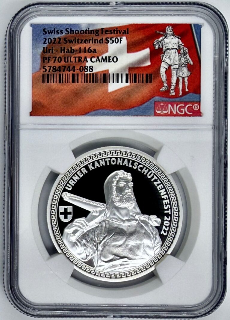 Read more about the article 2022 Switzerland Swiss Shooting Festival Silver 50F Uri-Hab-116a NGC PF70 UCAM