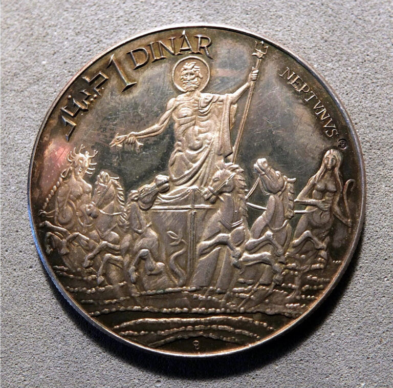 Read more about the article TUNISIA-1969 FM NI- 1 DINAR PROOF-HISTORY OF TUNISIA -‘NEPTUNUS’- KM#298 IMKO