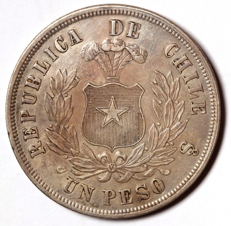 Read more about the article 1876 Chile Peso Silver Coin KM# 142 gEF