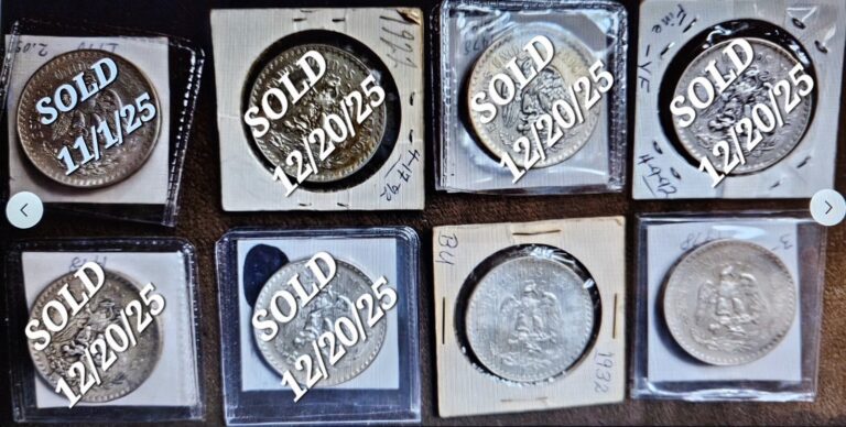 Read more about the article 1932-1940 Mexico One Peso .720 Silver (ONE~1~ONE) VF~UNC. First Come  Our Choice