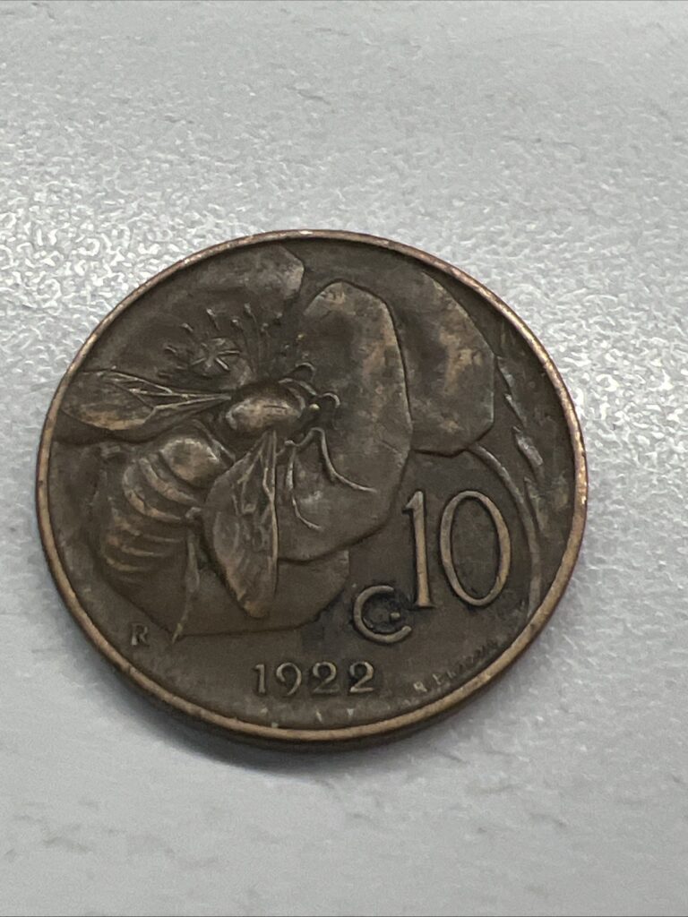 Read more about the article 1922 R Italy 10 Centesimi – Italian Coin – Bronze – Ten – Free Shipping
