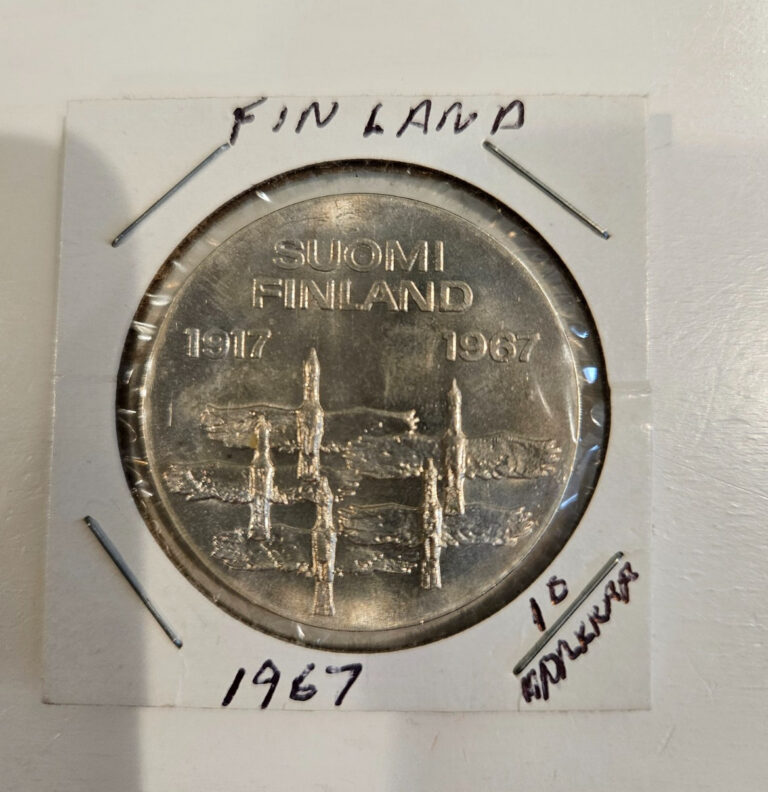 Read more about the article Finland 1967 10 Markkaa 50th Anniversary of Independence 90% Silver Coin BU