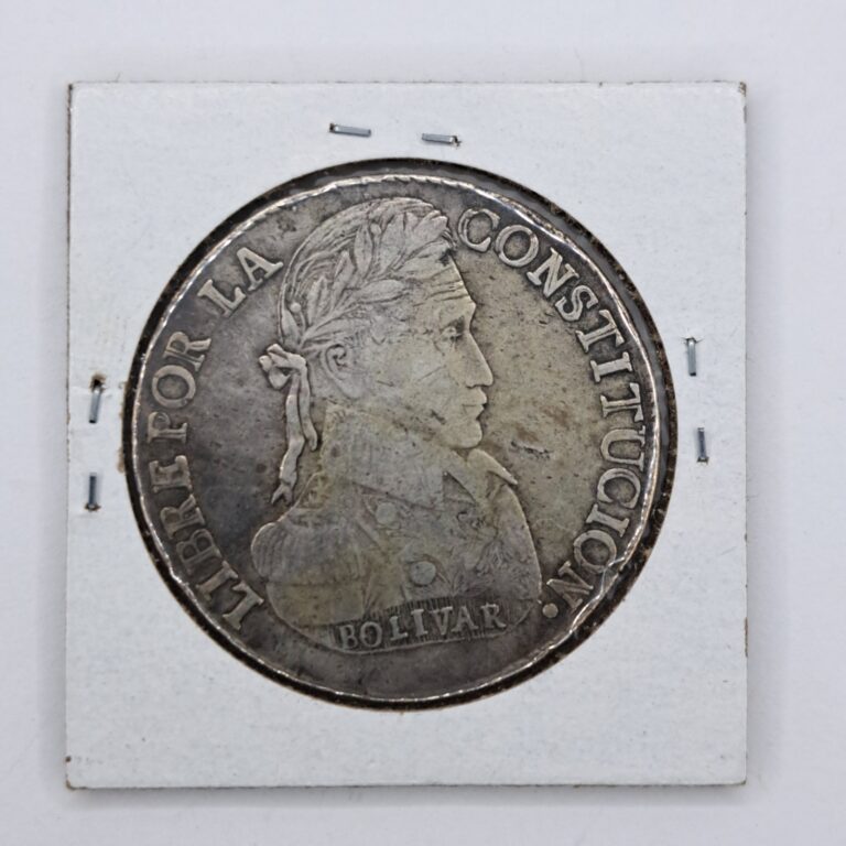 Read more about the article 1834 Bolivia 8 Soles Silver Coin  Simon Bolivar Large Coin Free Shipping RARE!
