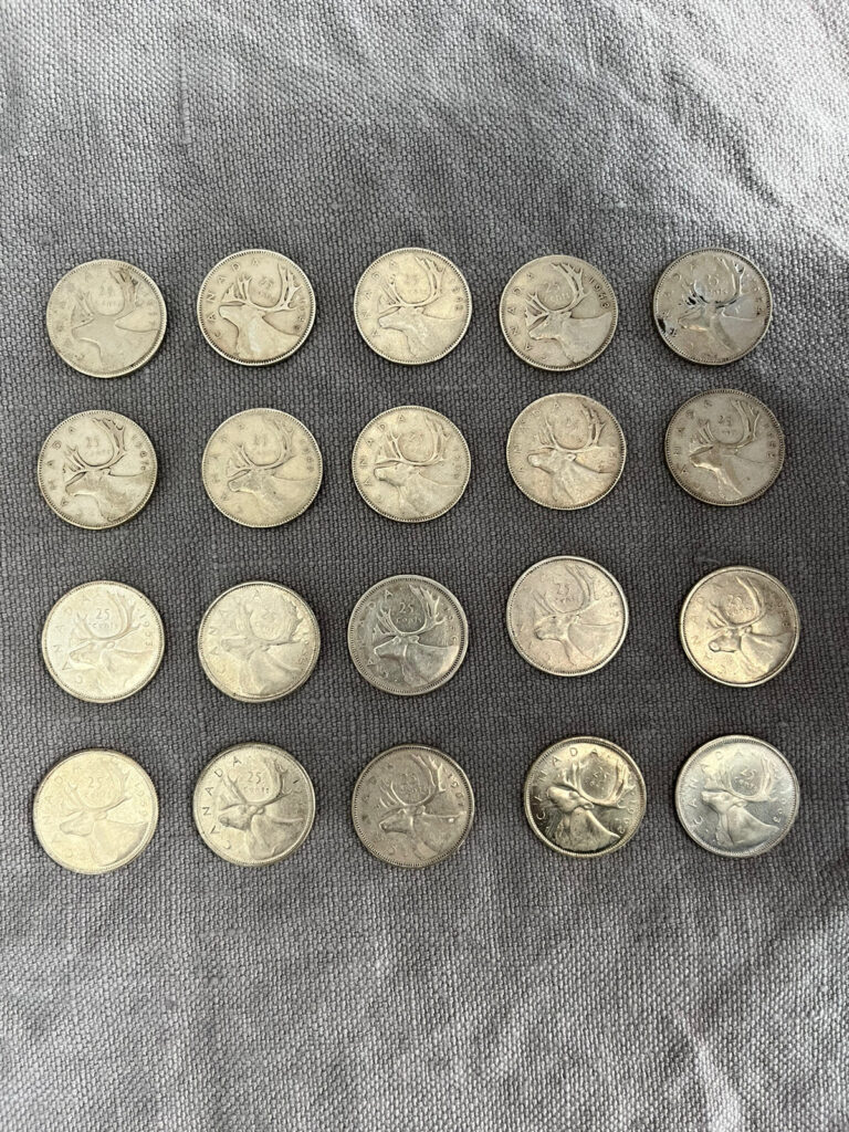 Read more about the article Canada Silver Quarters 20 coins available 1937-1963  Ref# C54
