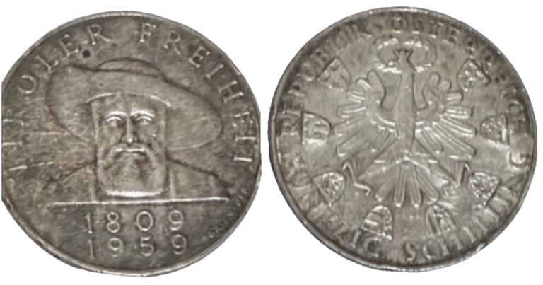 Read more about the article Austria .900 SILVER 50 Schilling KM# 2888 -1959 Proof