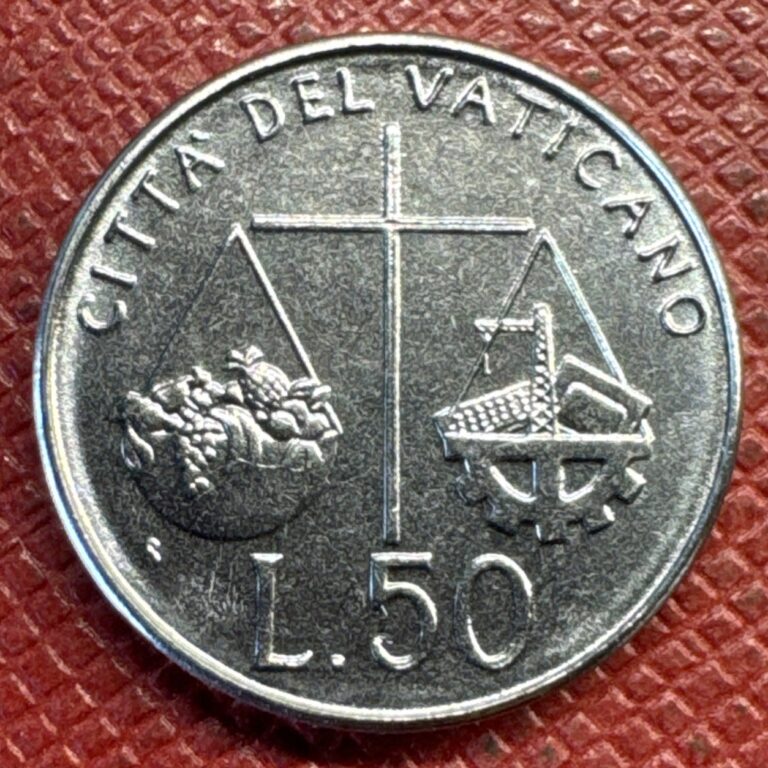 Read more about the article Vatican City 1992-R Stainless Steel 50 Lire. John Paul II. Low Mintage. KM# 238