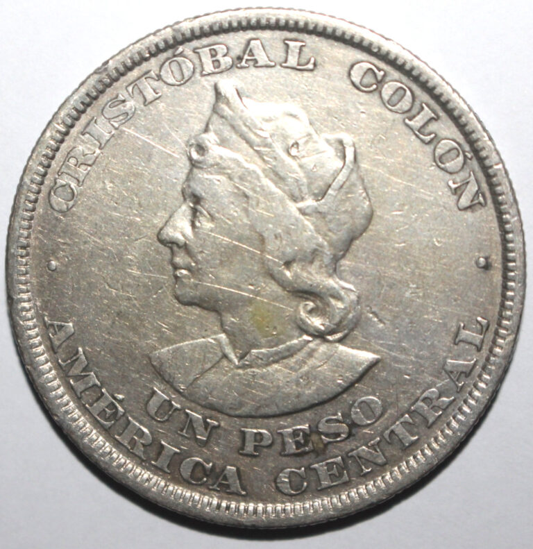 Read more about the article El Salvador 1 Peso Coin 1893 CAM KM# 115.1 Silver .900 Christopher Columbus One