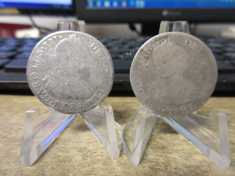 Read more about the article 1778 and 1797 Bolivia Silver 2 Reales Colonial Coins Potosi Mint PR