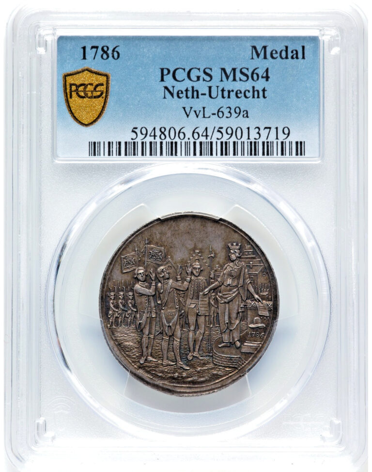 Read more about the article 1786 Netherlands-Utrecht Silver Medal VvL-639aPCGS MS64 Finest Known POP 1