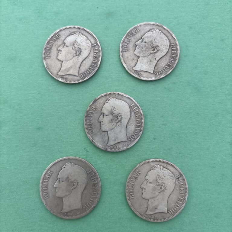 Read more about the article L@@K VENEZUELA 10 COINS LOT CROWN SOL 1886-1888-1901-1903…..SILVER  !offer