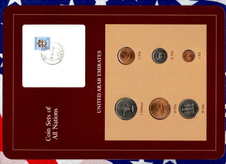 Read more about the article Coin Sets of All Nations UAE United Arab Emirates UNC 1975-1984 1 Fils 1975