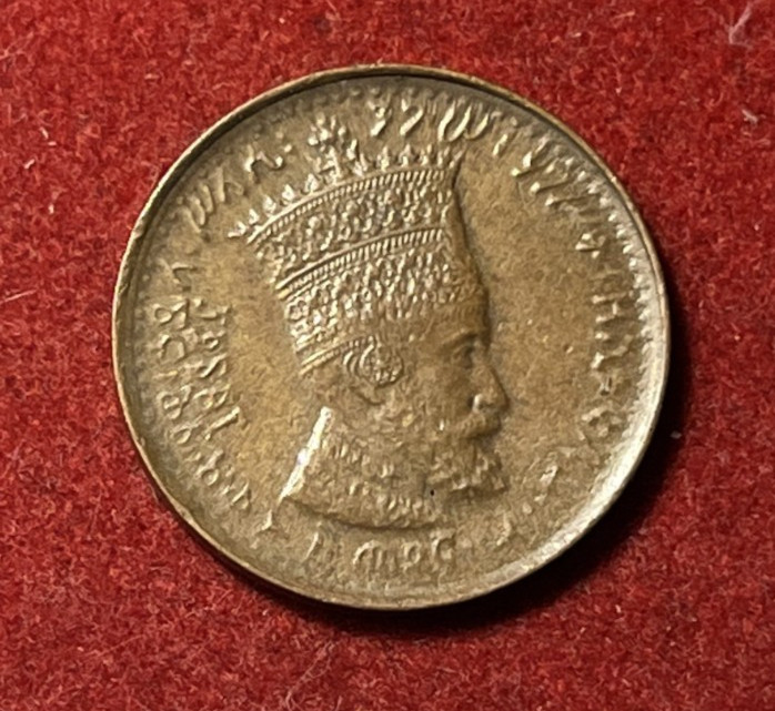 Read more about the article Ethiopia 5 Matonas EE1923 (1930-31) Plain Edge Copper Coin KM#28.1 T9576