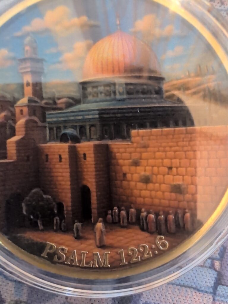 Read more about the article Peace for Jerusalem Psalms 122:6 Commemorative Coin