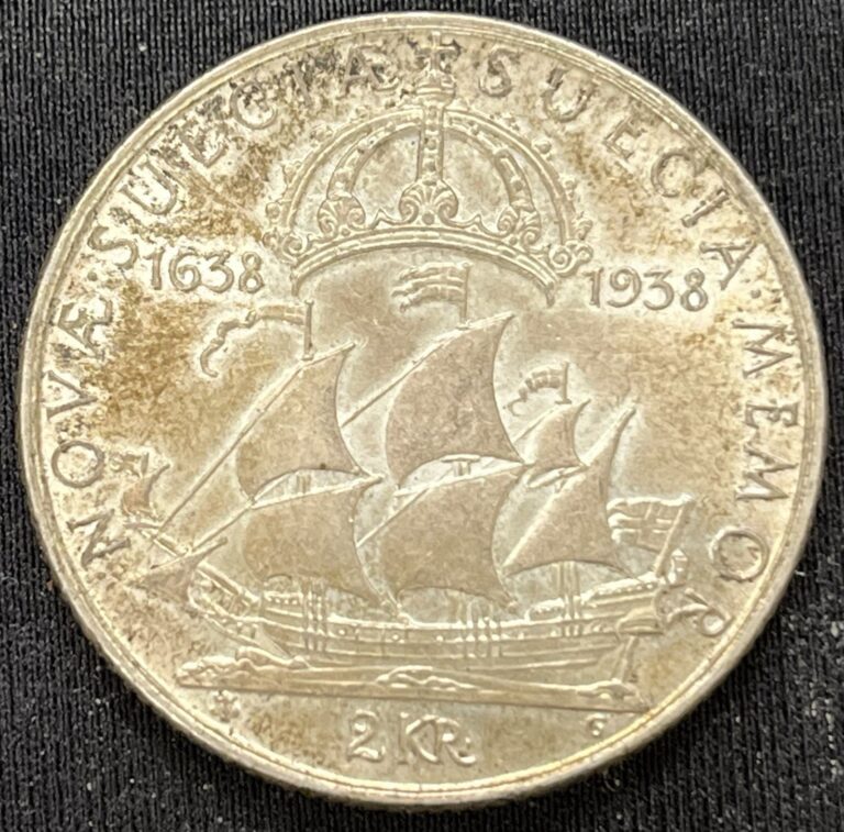 Read more about the article Toned And Attractive 1938 Sweden Silver 2 Kronor