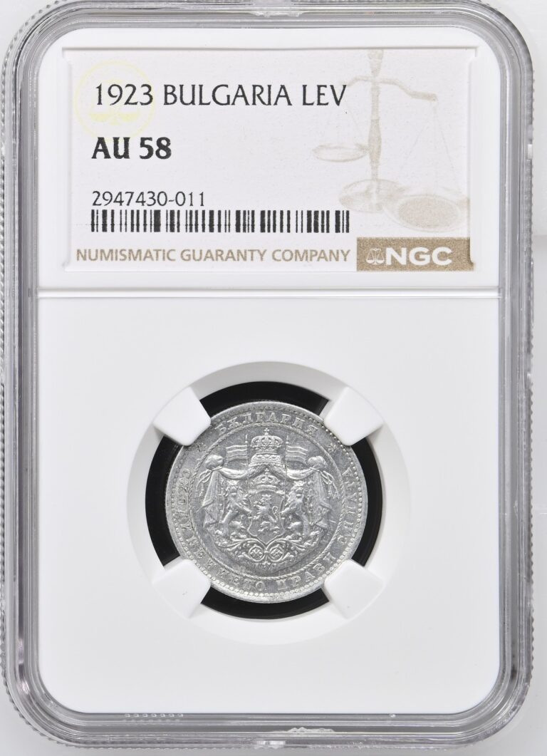 Read more about the article 1923 Bulgaria 1 Lev Graded NGC AU 58 Coin