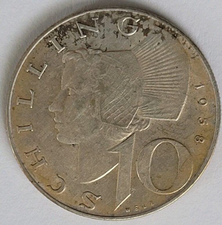 Read more about the article Austria 10 Schilling 1958 KM#2882  Silver Coin