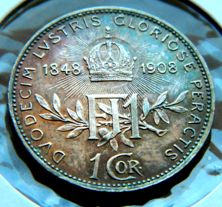 Read more about the article 1908 Austria  Emperor Francis Joseph I. Silver 1 Crown Coin.KM# 2808