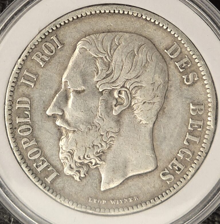 Read more about the article Belgium 1872 5 Francs Silver Coin – 0.900 Fine