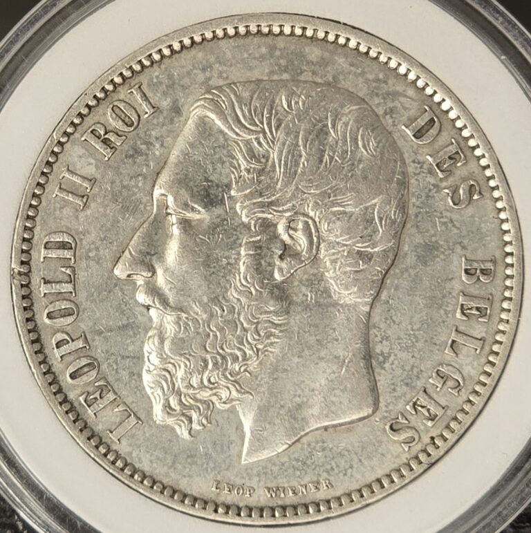 Read more about the article Belgium 1873 5 Francs Silver Coin – 0.900 Fine