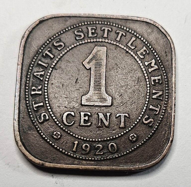 Read more about the article 1920 Straits Settlements 1 One Cent – Bronze Coin – King George V – World Coin