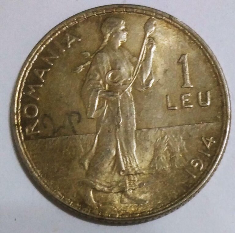 Read more about the article ROMANIA 1 LEU 1914 SILVER COIN 1