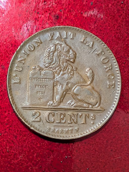 Read more about the article BELGIUM 1909 2 CENTIMES COIN #745