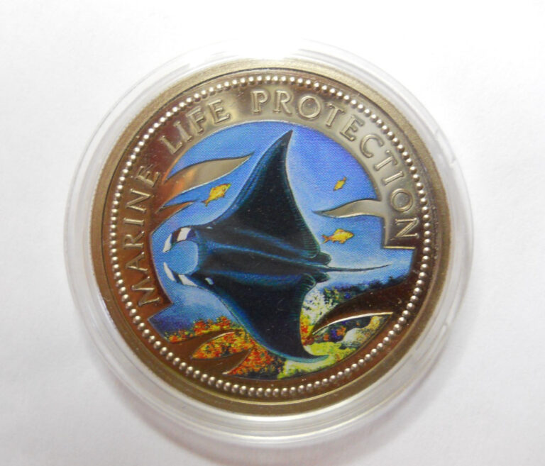Read more about the article 🐬1999 PALAU ONE DOLLAR MANTA RAY MARINE LIFE PROTECTION UNCOMMON COIN