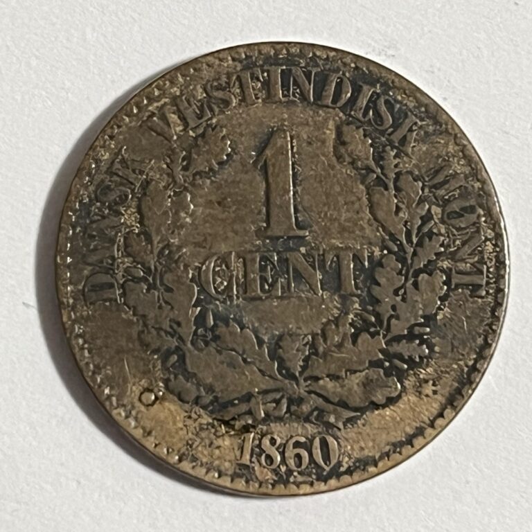 Read more about the article Danish West Indies 1 Cent 1860 Old World Coin