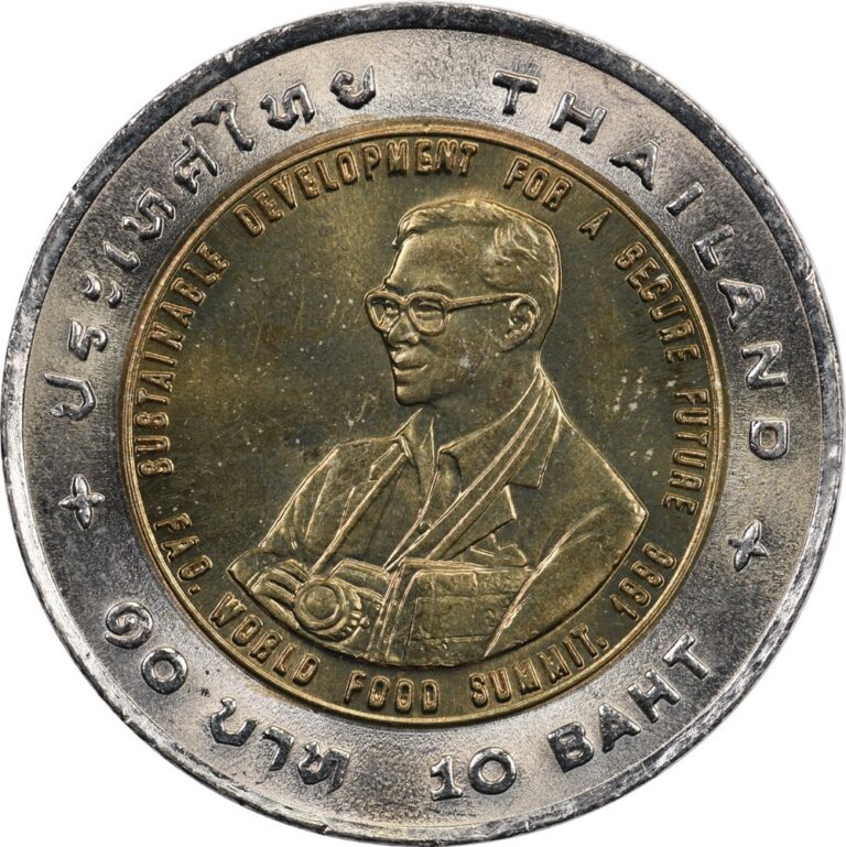 Read more about the article Thailand – 10 Baht – 1995 (2538) – Unc – FAO – Agricola Medal