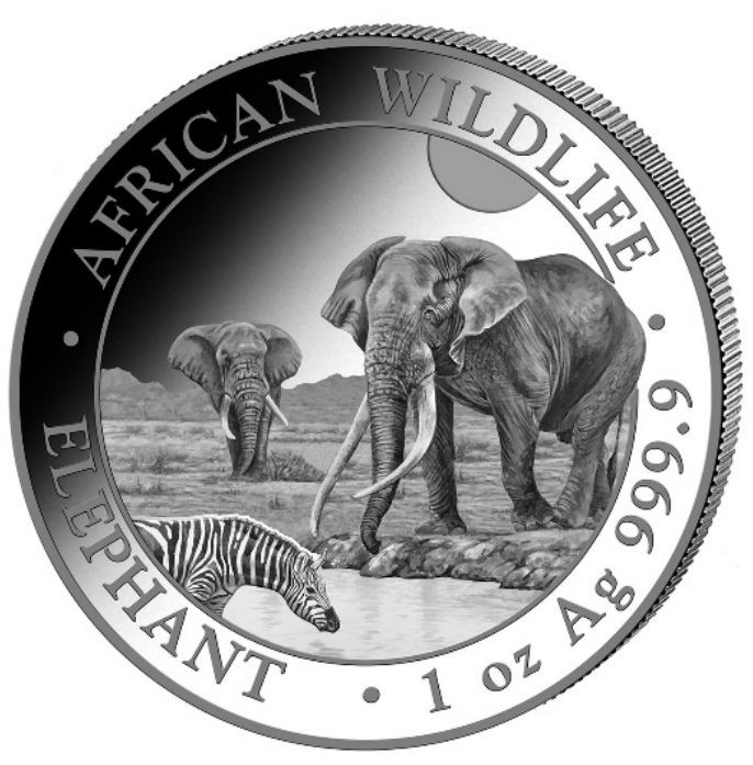 Read more about the article 2026 Somalian African Elephant  1 oz .9999 silver BU in capsule